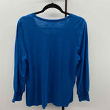 Chico's Women's Size L Blue Heathered Long Sleeve Shirt