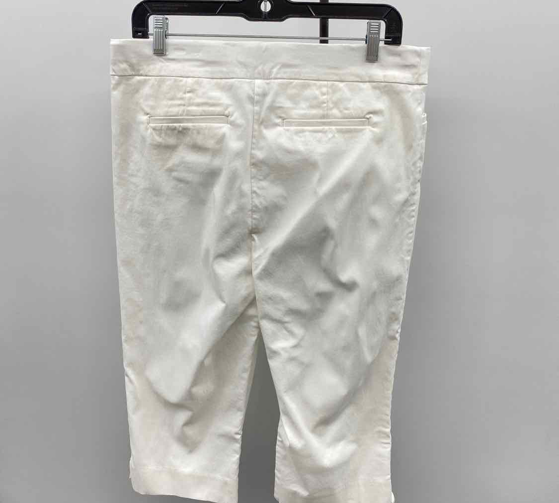 Chico's Women's Size 12 White Solid Capris
