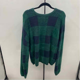 Fred and sibel Women's Size XL Green Checkered Sweater