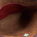 Unbranded Textured Brown & Maroon Leather Tote Bag Purse