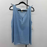 St. John's Bay Women's Size XL Blue Solid Sleeveless Shirt