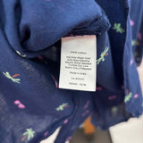 Talbots Women's Size 3X Navy Palm Trees Long Sleeve Shirt