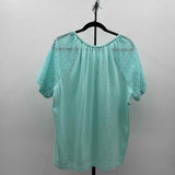 Blair Women's Size XL Aqua Eyelet Short Sleeve Shirt
