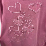 Soft Surroundings Women's Size L Mauve Hearts Long Sleeve Shirt