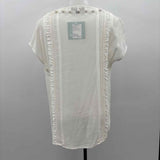 Marchesa Voyage Women's Size S Ivory Textured Short Sleeve Shirt