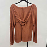 BKE Women's XS Brown Textured Long Sleeve Shirt