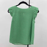 Monteau Women's Size M Green dotted Short Sleeve Shirt