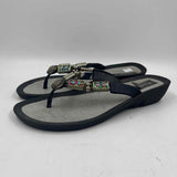 Grandco Women's Shoe Size 11 Black Beaded Flip Flops