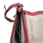 Interior VINCE CAMUTO Cranberry Pebble/Suede Leather KIRIE Crossbody Purse w/WhipStitch Detailing