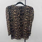Inc Women's Size M Brown Animal Print Long Sleeve Shirt
