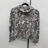 clara sun woo Women's Size L Beige Snakeskin Long Sleeve Shirt