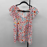 hatley Women's Size L White Floral Short Sleeve Shirt