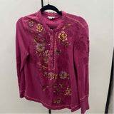 Sundance Women's Size L Magenta Floral Long Sleeve Shirt