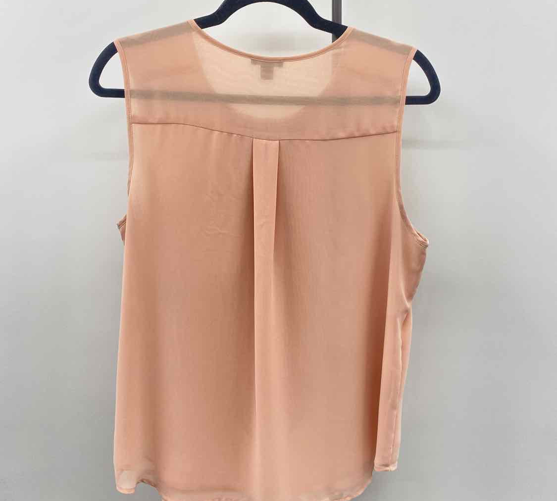 Ann Taylor Women's Size L Peach Solid Sleeveless Shirt
