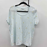 JJill Women's Size XL Light Blue Lemons Short Sleeve Shirt
