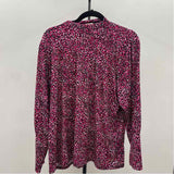 Anne Klein Women's Size L Fuschia Spotted Long Sleeve Shirt