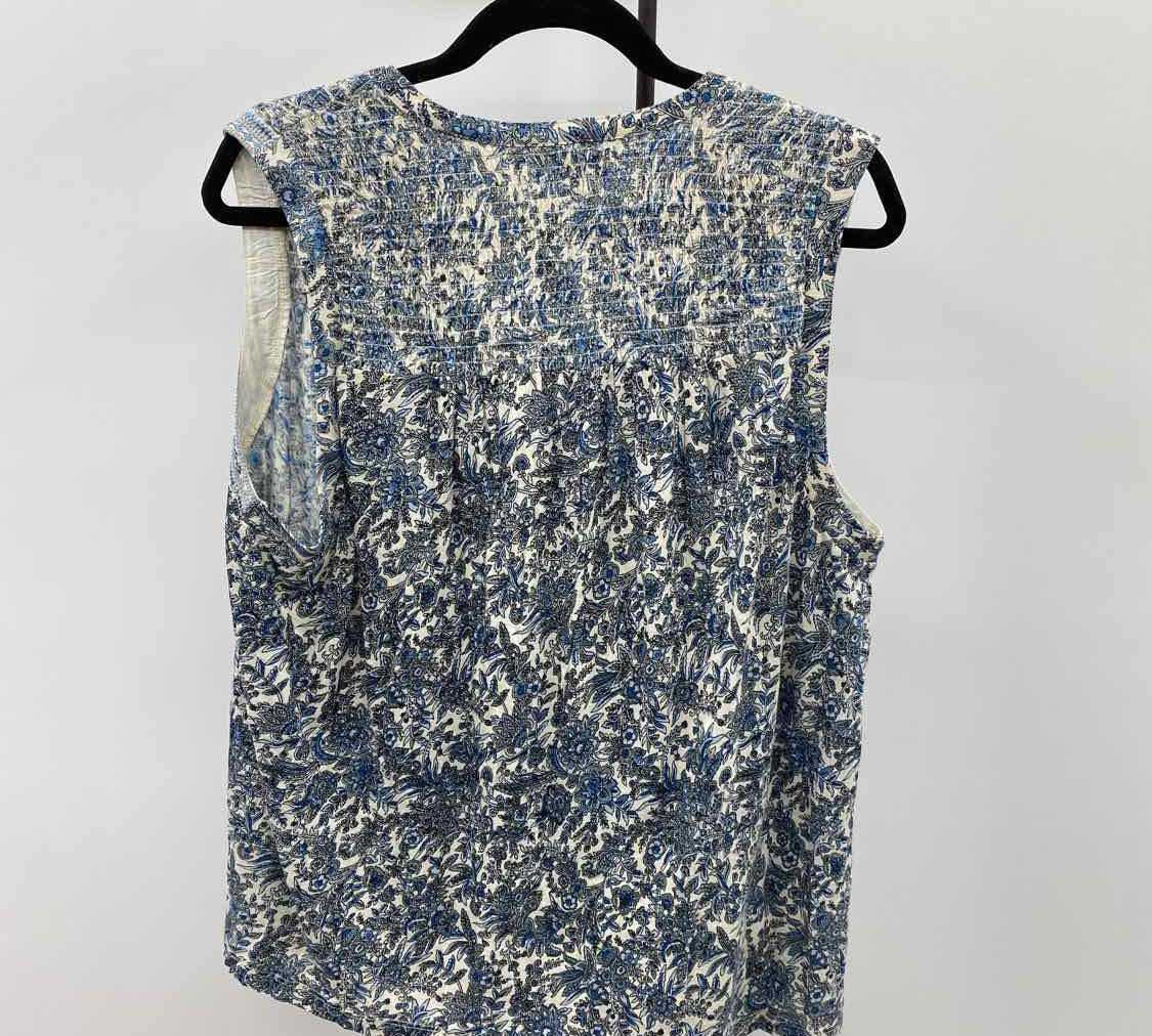Lucky Brand Women's Size XL Blue Floral Sleeveless Shirt