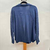 Wynne Collection Women's Size 1X Navy Lace Long Sleeve Shirt