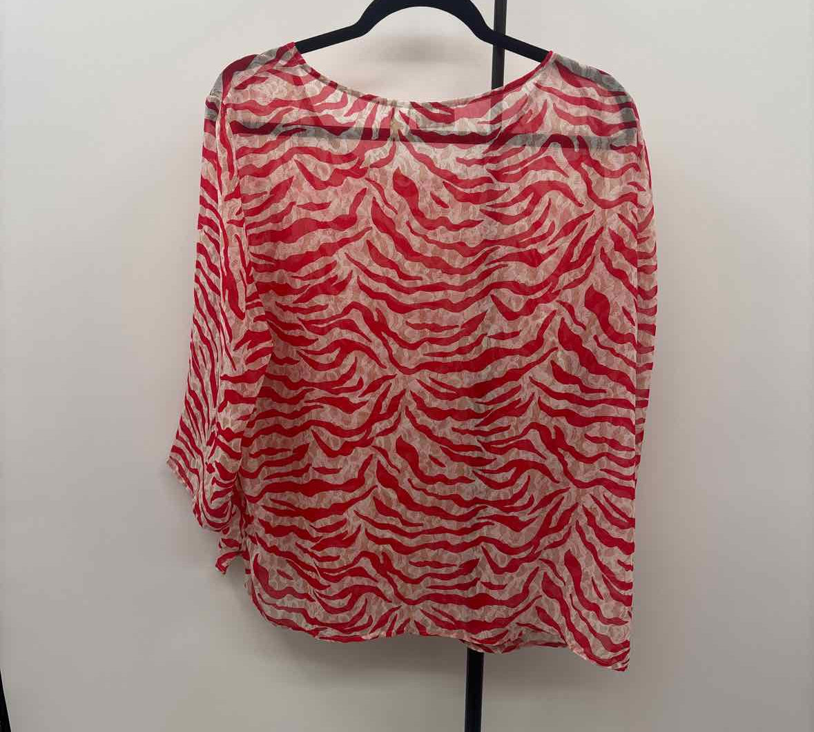Chico's Women's Size XL Red Tiger Long Sleeve Shirt