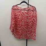 Chico's Women's Size XL Red Tiger Long Sleeve Shirt