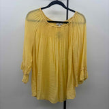 New Directions Women's Size 1X Yellow Textured Long Sleeve Shirt