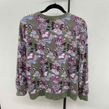 Talbots Women's Size L Green Floral Sweatshirt