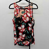 CABI Women's Size M Pink Floral Sleeveless Shirt