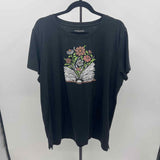 Maurice's Women's Size XXL Black Floral T-Shirt