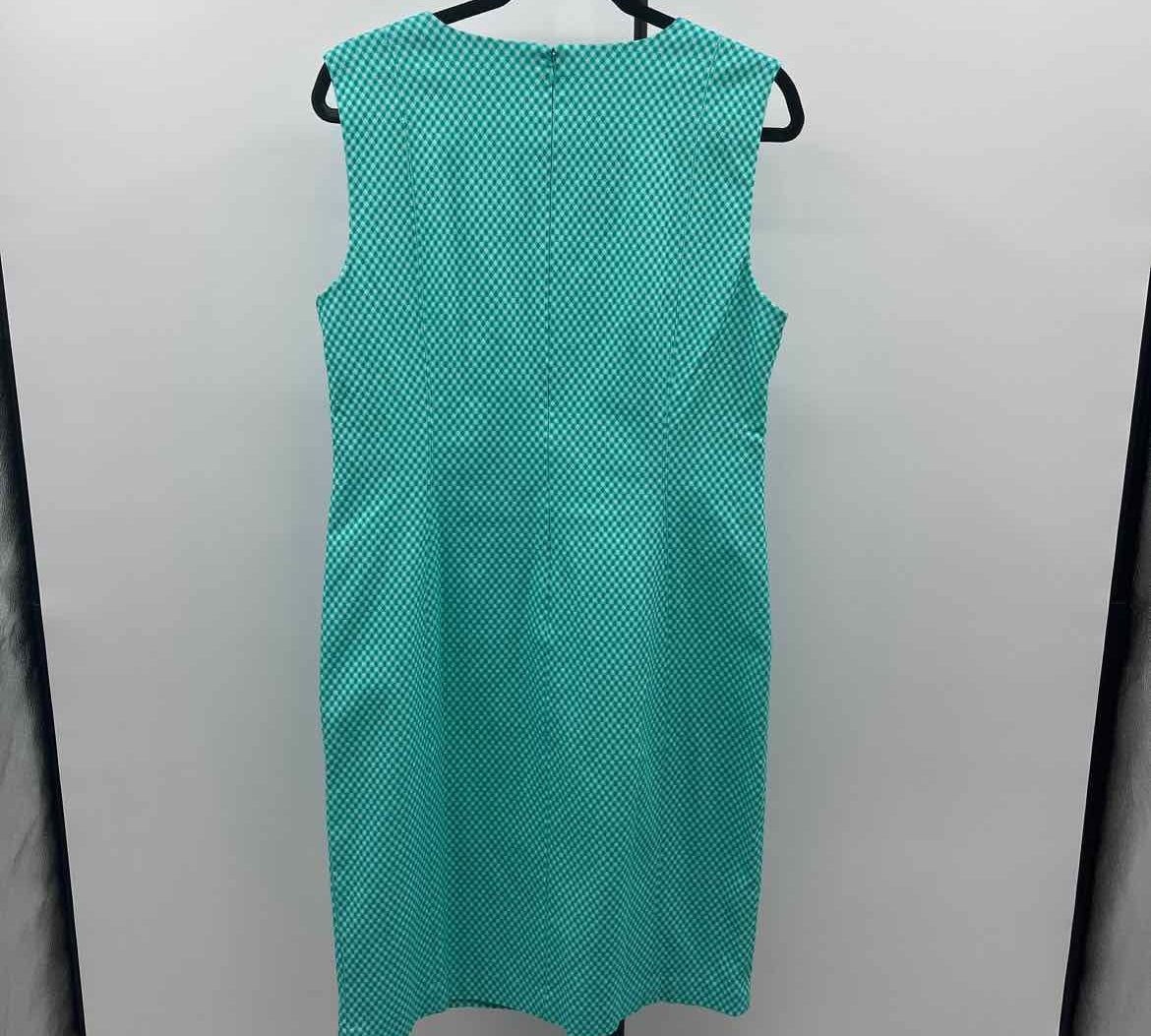 Chaps Women's Size 16 Teal Checkered Dress