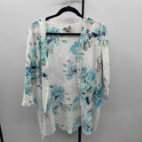 Chico's Women's Size S White Floral Cardigan