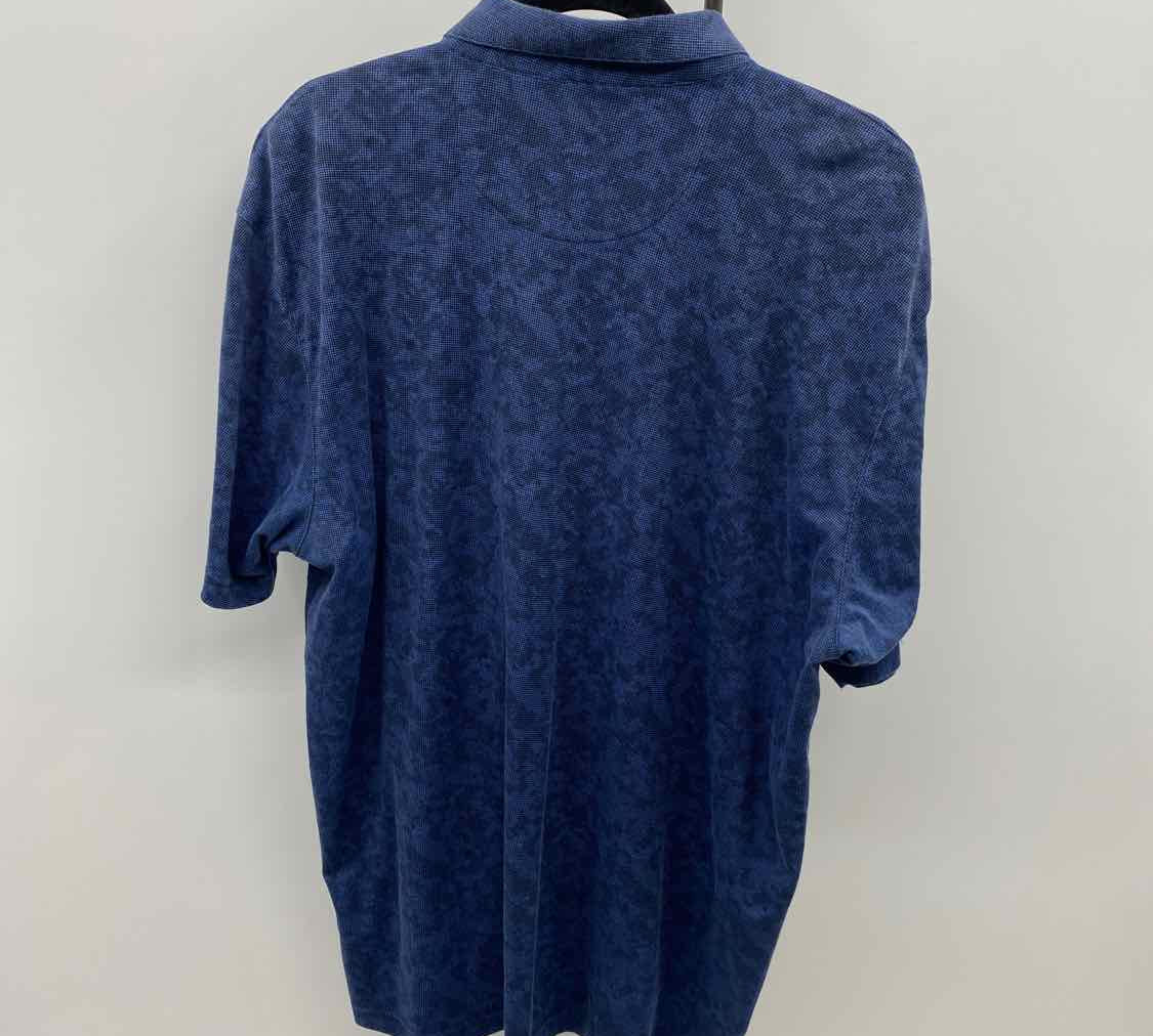Greg Norman Men's Size XXL Blue Textured Short Sleeve Shirt