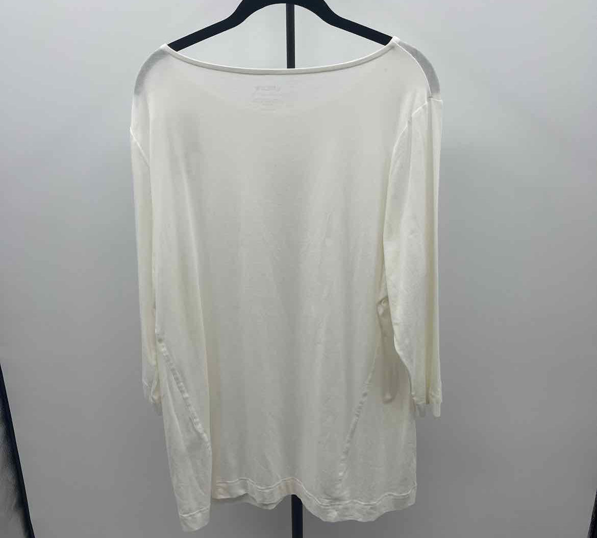 Chico's Women's Size L Ivory Solid Tunic