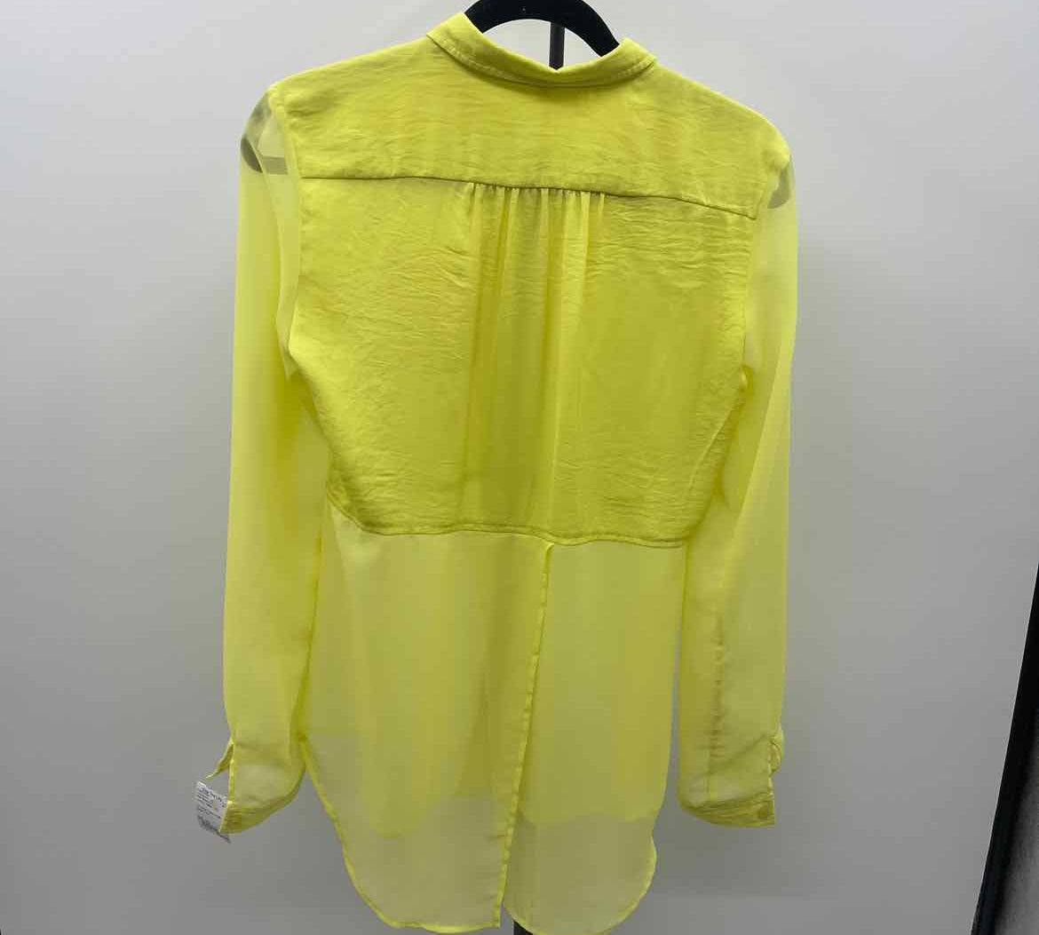 Free People Junior's Size XS Yellow Solid Long Sleeve Shirt