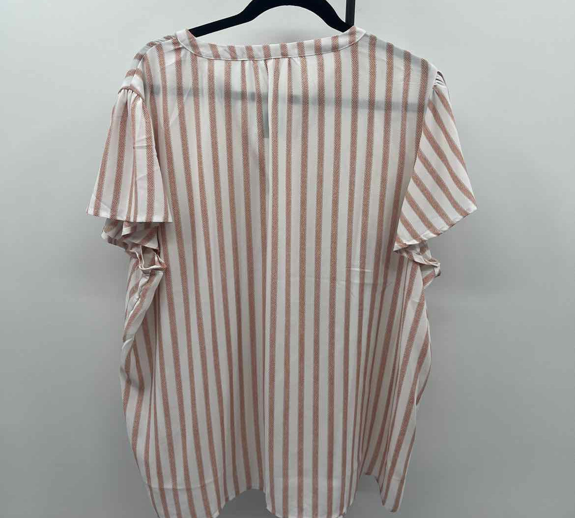 Maurice's Women's Size 2X Rust Stripe Short Sleeve Shirt