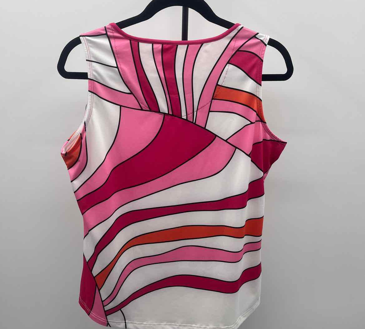 Bolle Women's Size L Pink Abstract Sleeveless Shirt