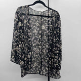 Unbranded Women's Size L Black Floral Cardigan