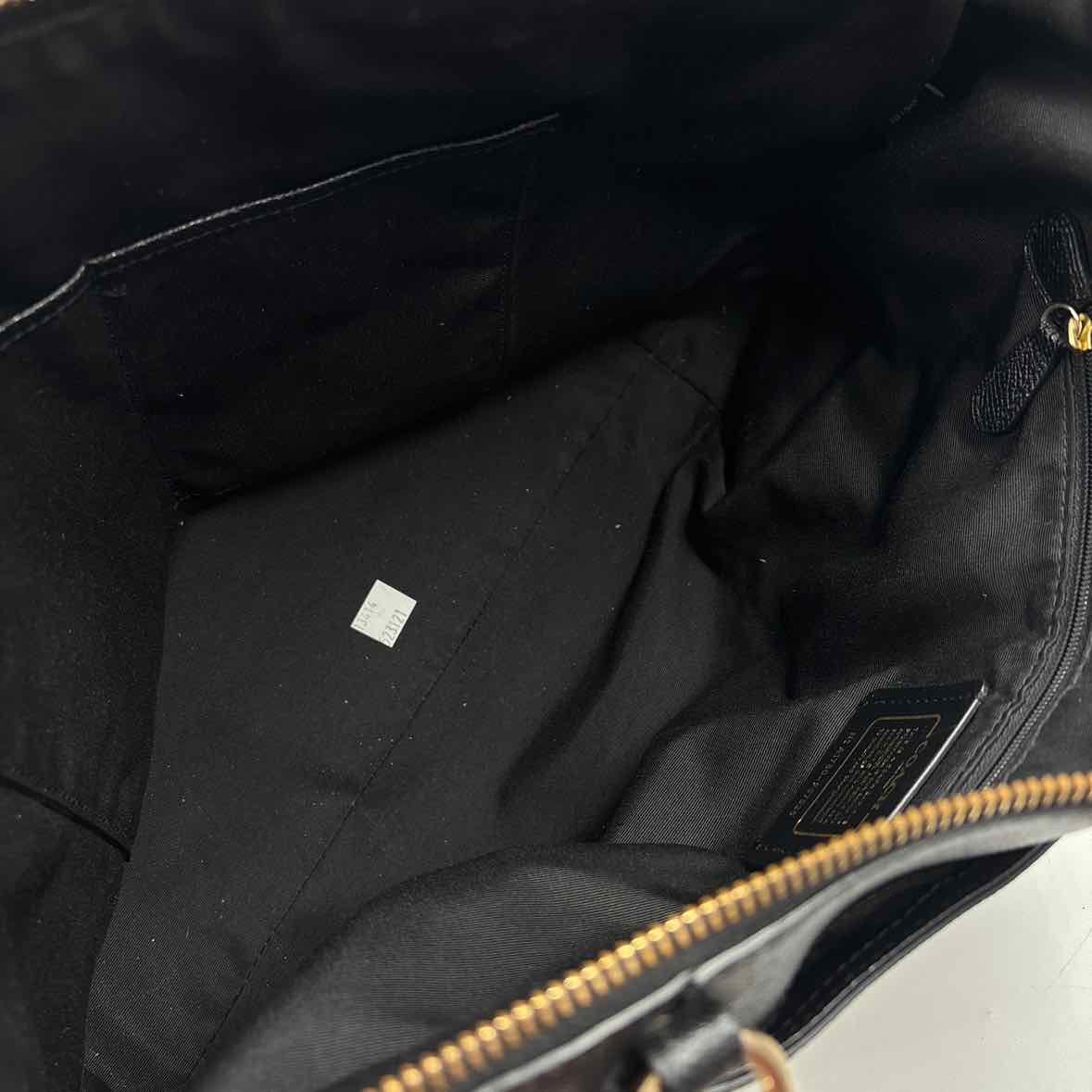 Interior COACH Black Leather AVA Handled Tote Bag Purse