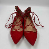 J Crew Women's Shoe Size 6.5 Red Solid Flats