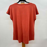 Lou & Grey Women's Size S Pumpkin Solid Short Sleeve Shirt