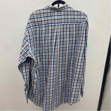 peter millar Men's Size XL Blue Checkered Long Sleeve Shirt