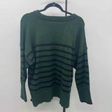 Philosophy Women's Size 1X Green Stripe Sweater