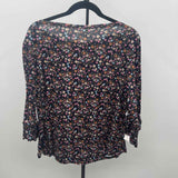 Histore Women's Size XL Black Floral Long Sleeve Shirt