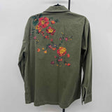 Abercrombie & Fitch Junior's Size L Olive Floral Jacket