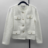 Carole Wren Women's Size M White Textured Jacket