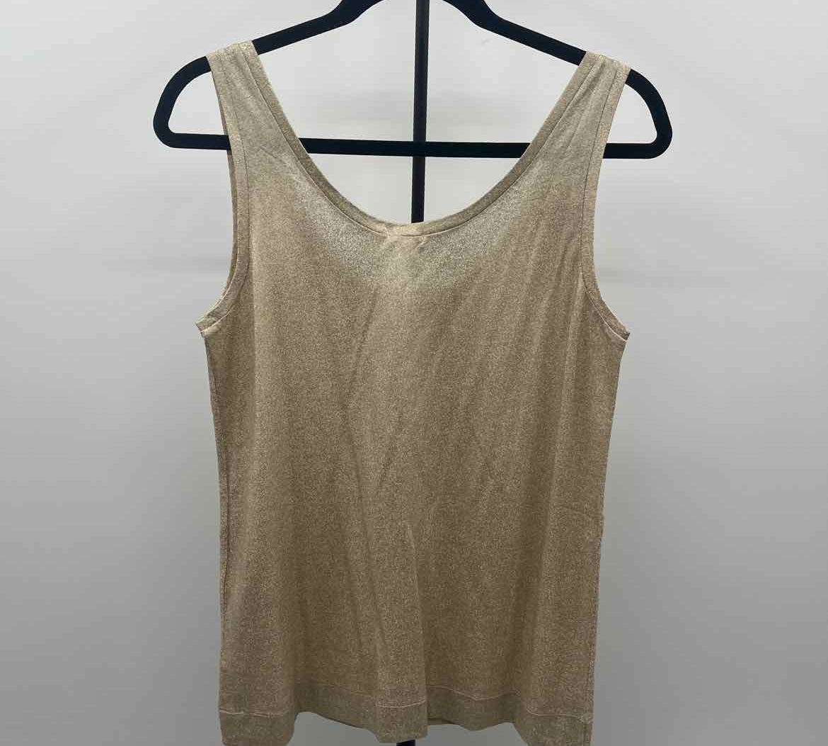 J Crew Women's Size M Beige Metallic Sleeveless Shirt