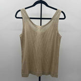 J Crew Women's Size M Beige Metallic Sleeveless Shirt