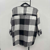 Loft Women's Size M Black Checkered Long Sleeve Shirt