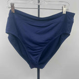 Lands End Women's Size 16 Navy Stripe Swimsuit - 2 Piece