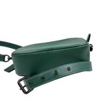 Bottom COACH Dark Pine Green Pebbled Leather CAMERA Bag Crossbody Purse