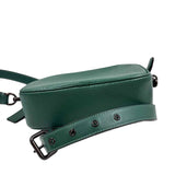 Bottom COACH Dark Pine Green Pebbled Leather CAMERA Bag Crossbody Purse